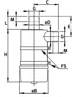 Zyklon-Patronenfilter für Leitungseinbau - 25FC-6 - Zyklonfilter 2 Zoll
