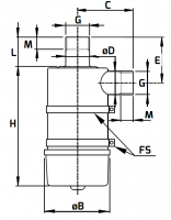 Zyklon-Patronenfilter für Leitungseinbau - 25FC-8 - Zyklonfilter 3 Zoll